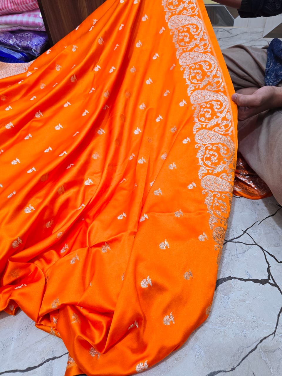 Semi pattu style Banarasi Mashru Katan silk saree