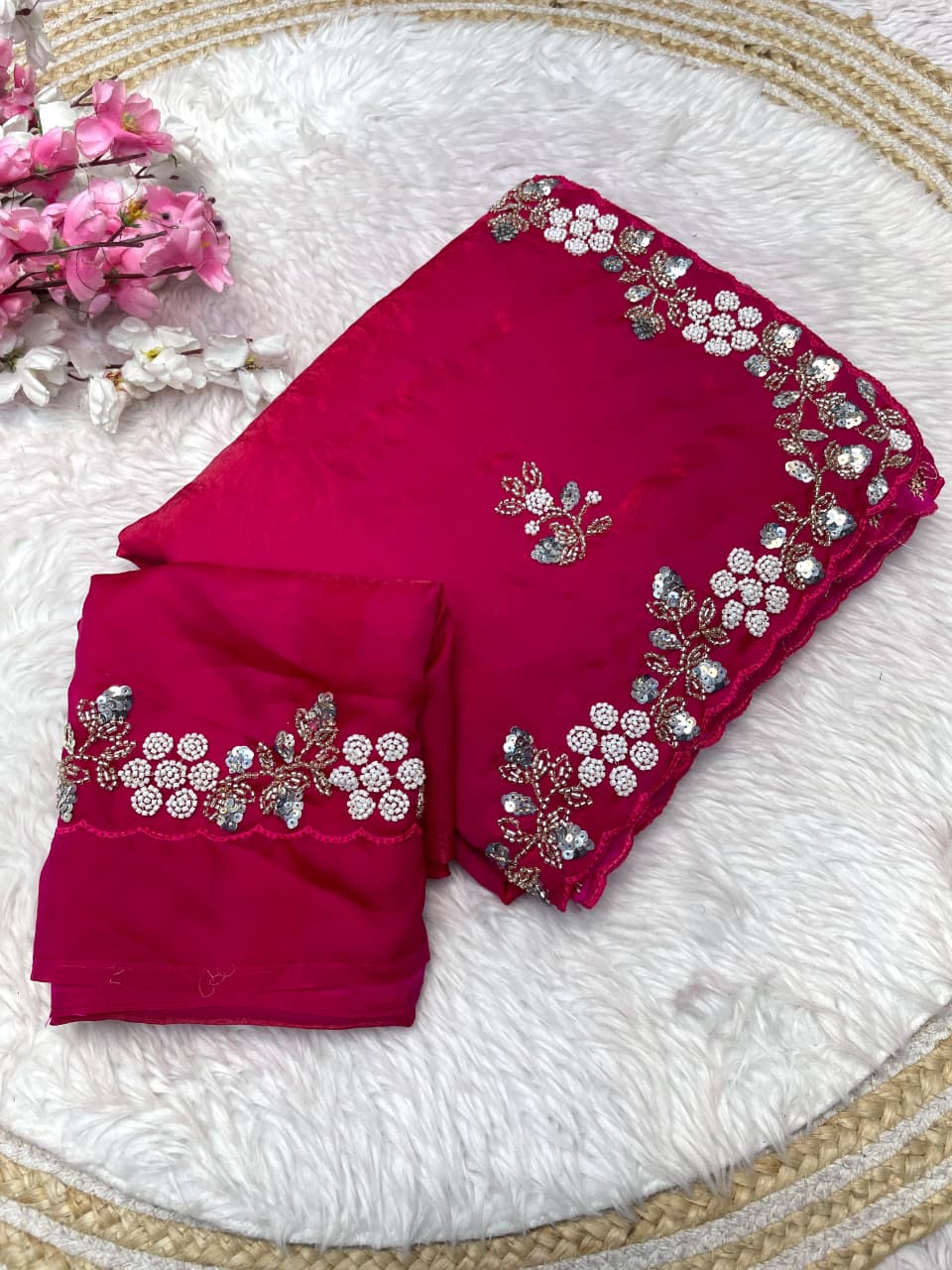 New Designer party wear satin sarees