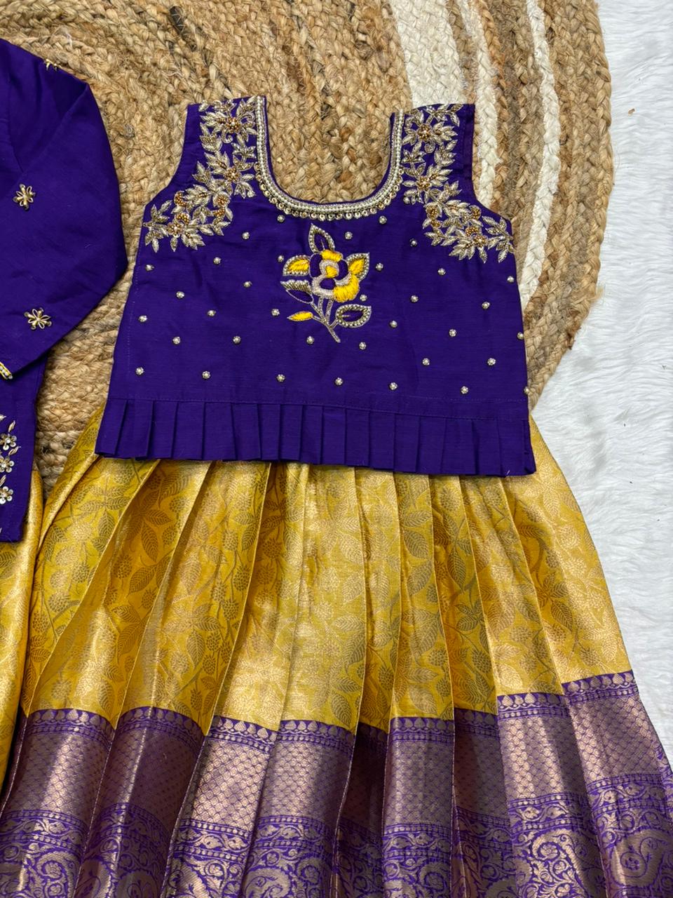 Kids special brother and sister combo with kurta sets Maggam