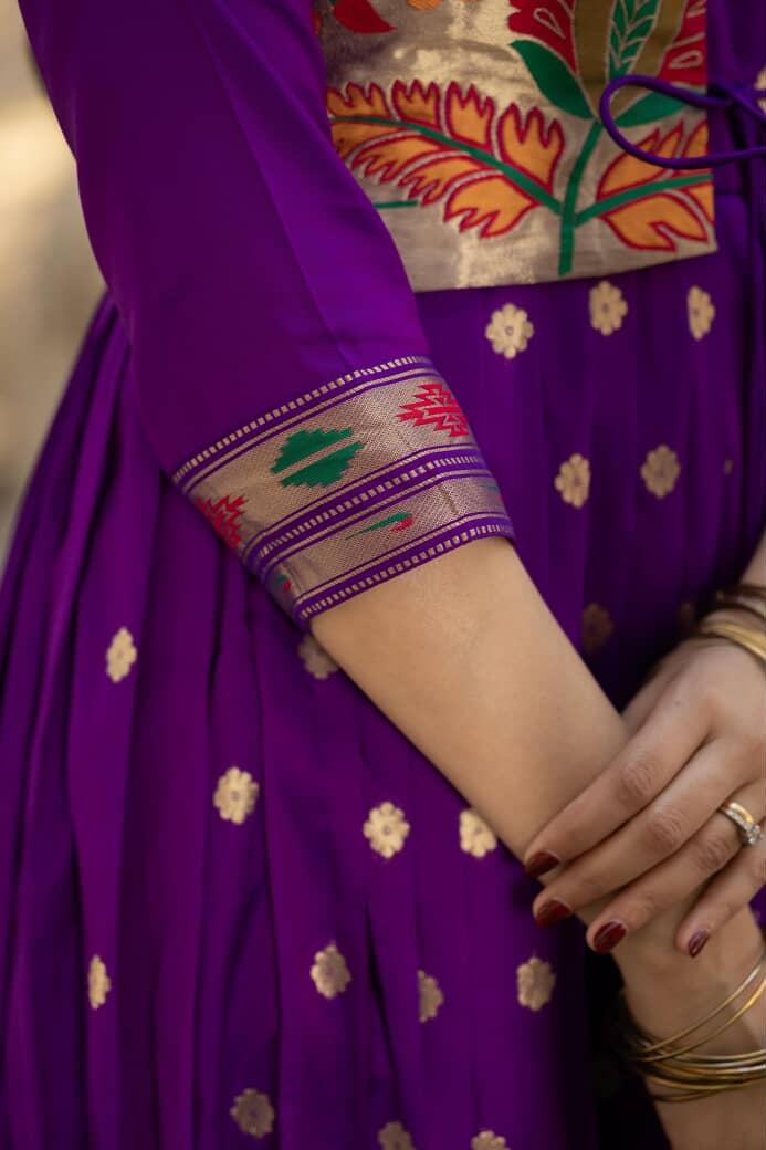 Paithani Pure Weaving Jacket gowns for festivals