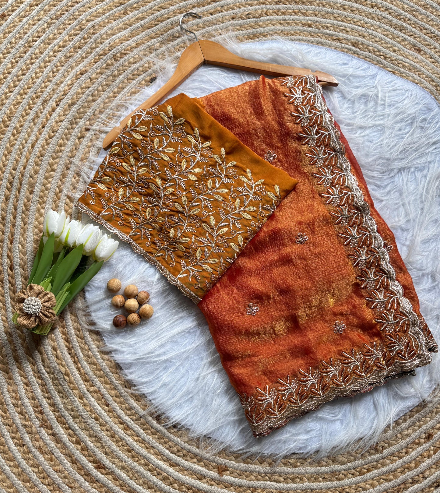 Elegant embroidery saree budget friendly