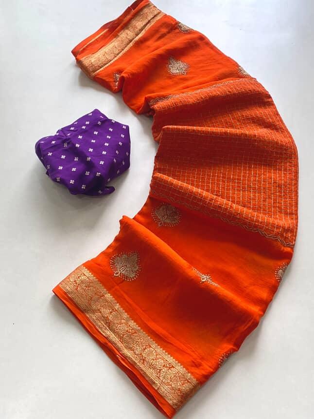 Pure Chinon Chiffon Luxe Sarees