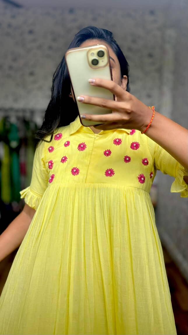 Mul Cotton Pure Embroidery Crafted pure viscose Gowns