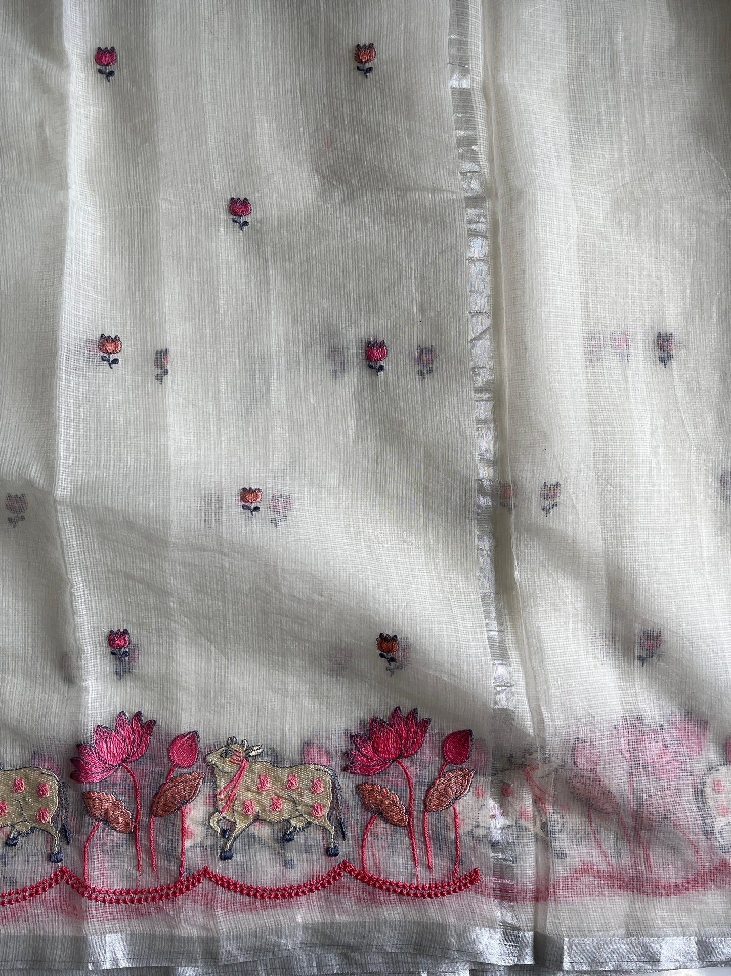 Pichwai Kota Doris With embroidery butties Budget sarees