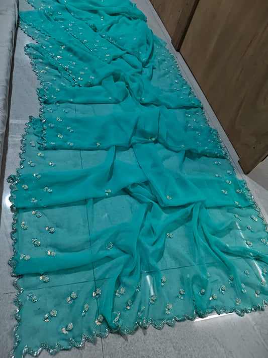 Royal georgette handwork sarees