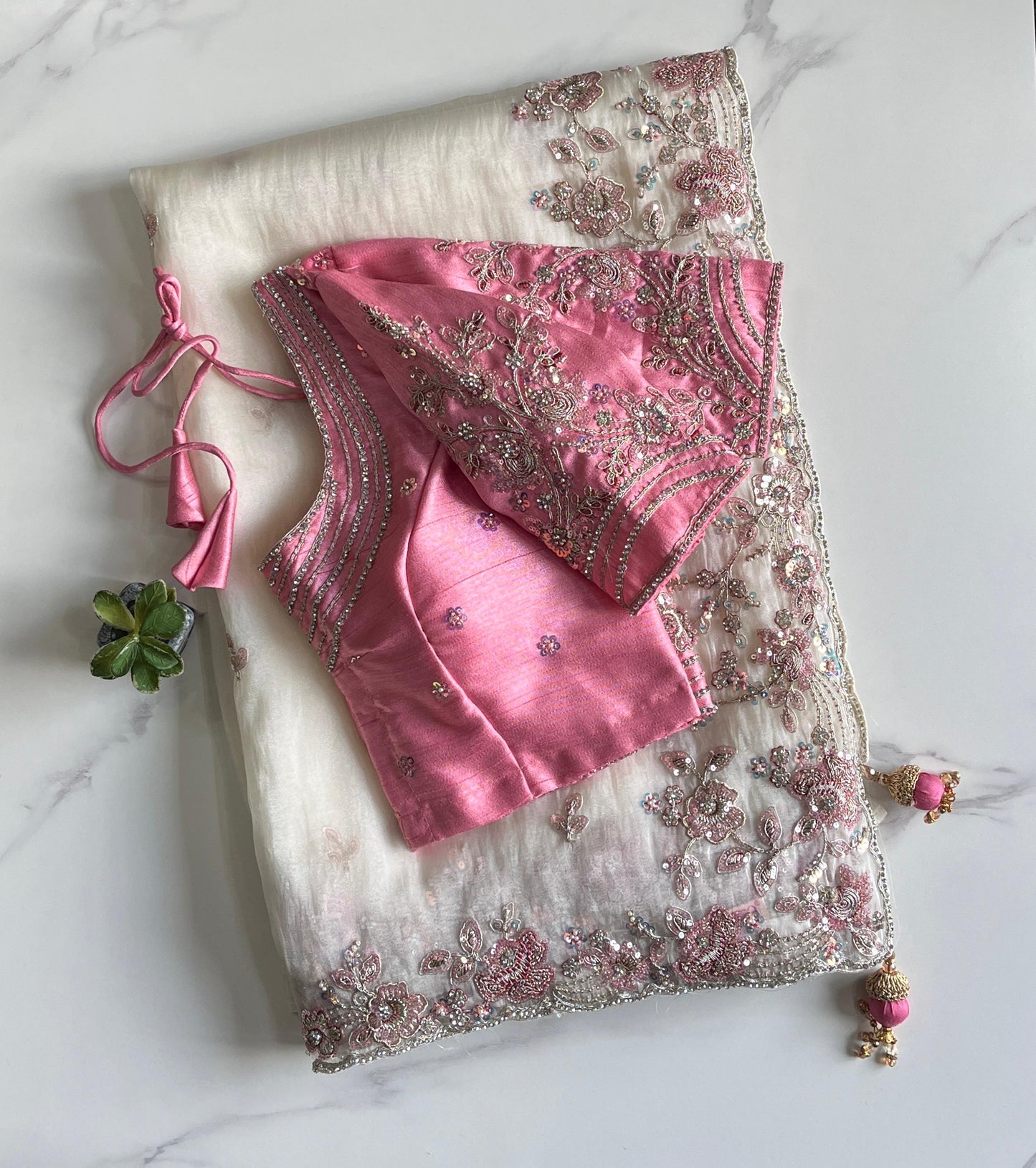 Premium Tissue Silk saree with stiched blouse