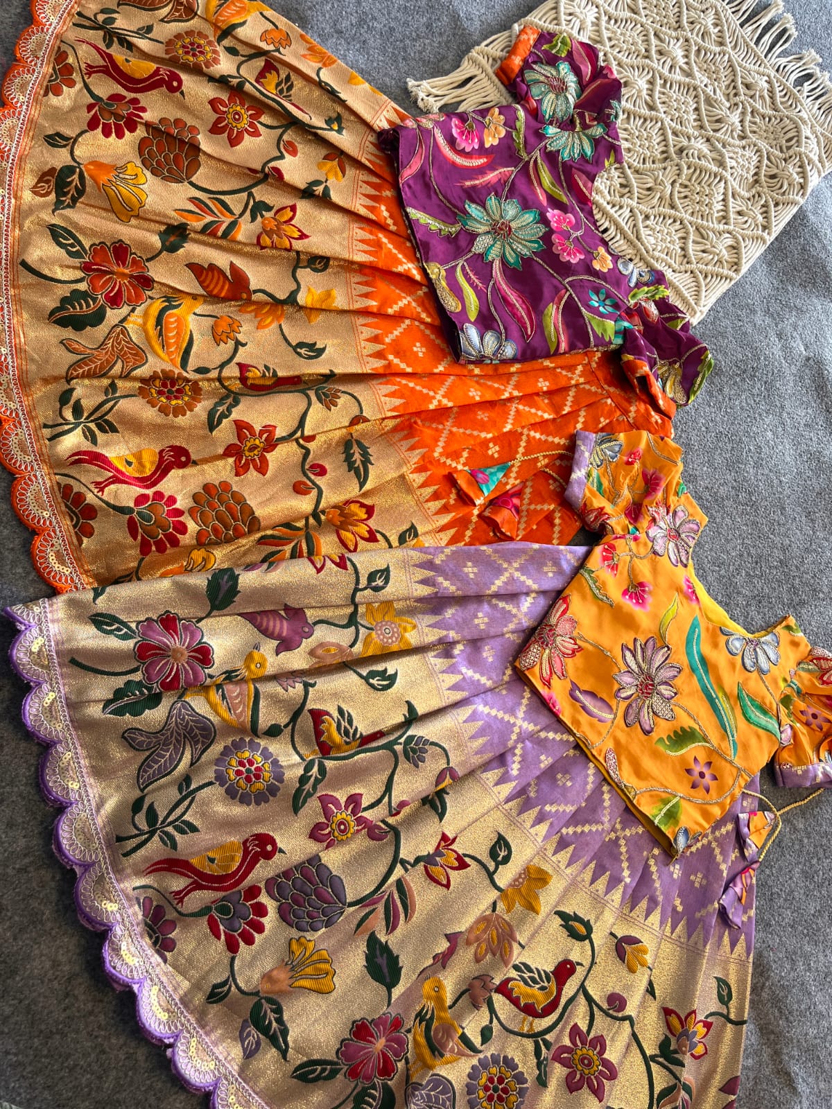 Kids Dola silk festival pavada sets