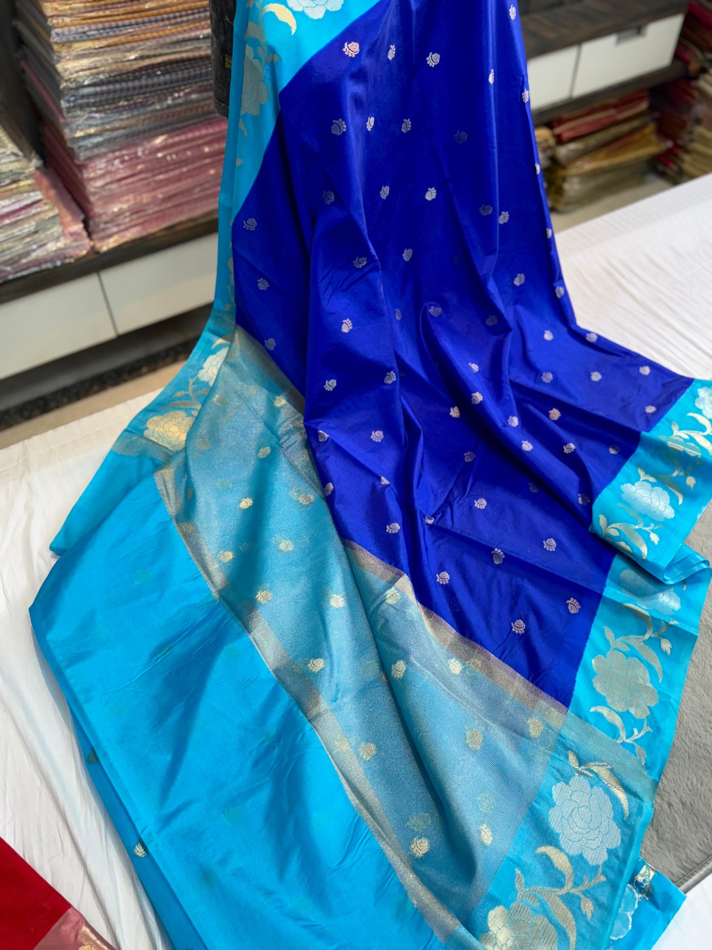 Banarasi Dupion Soft silk Sarees wilt alfi Butta budget sarees
