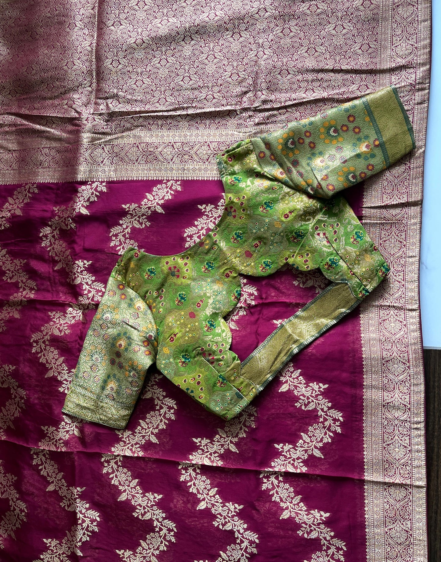 Banarasi Pattu luxe saree with stitched Blouse