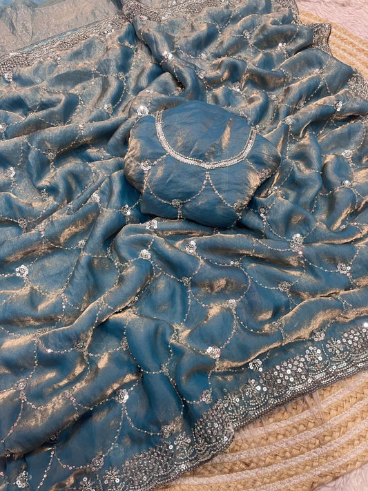 Fendy party luxe beads sarees