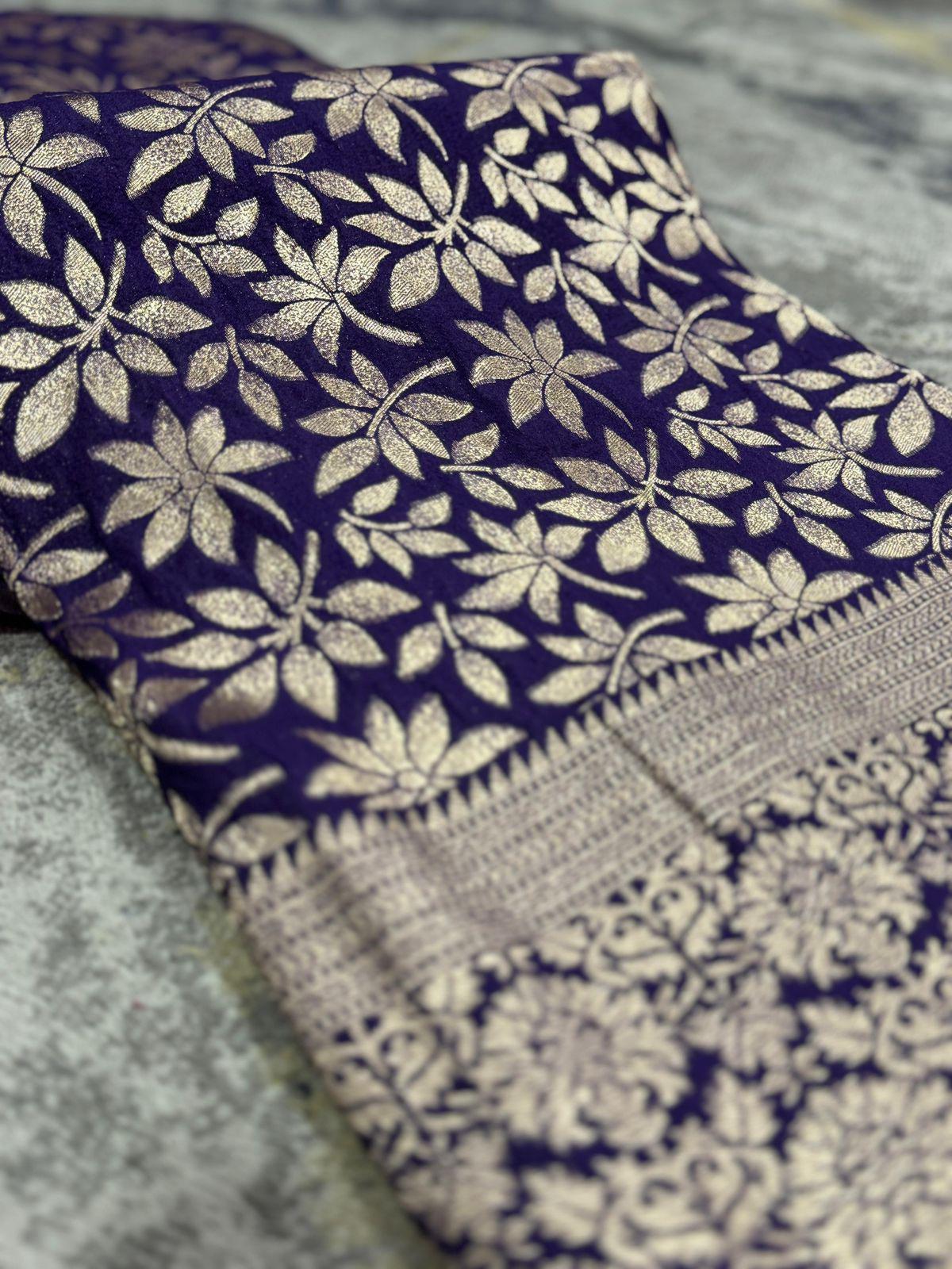 Perfect for special occasions, this stunning saree blends traditional craftsmanship with modern elegance."