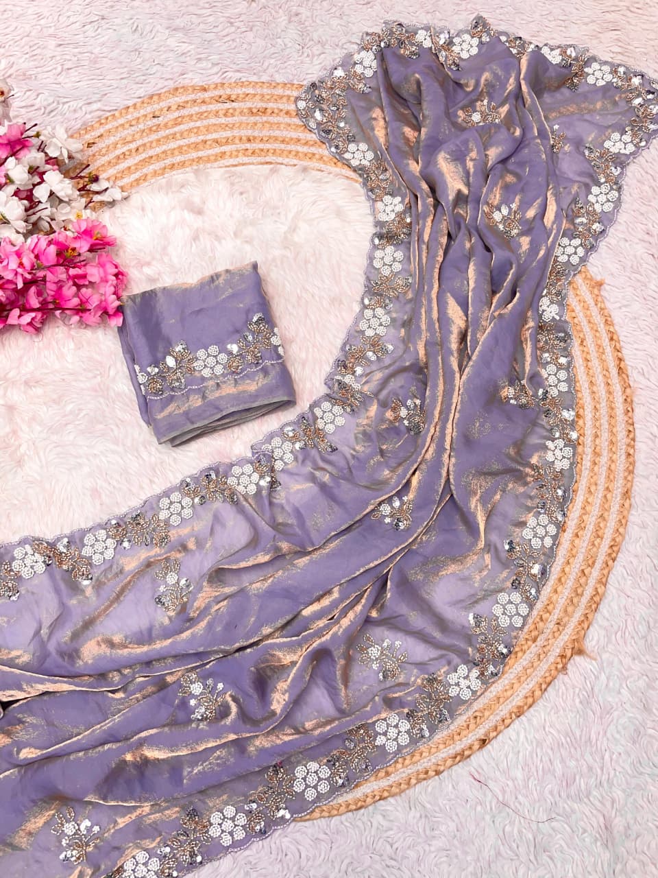 New Designer party wear satin sarees