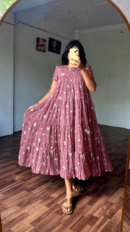 Cafe elegance Mul Chanderi gowns