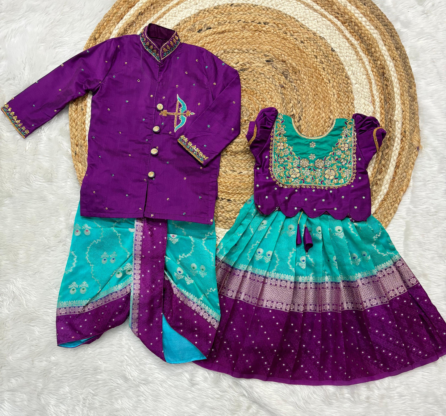 Kids ethnic wear brother and sister