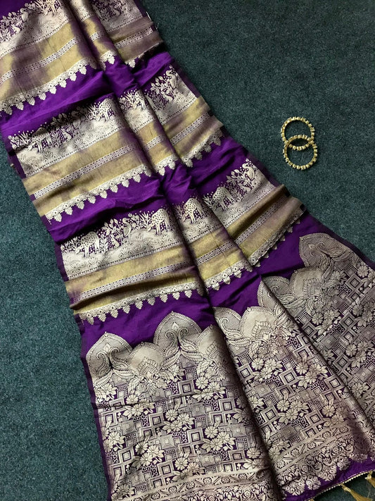 Trendy Khadi Georgette semi soft saree
