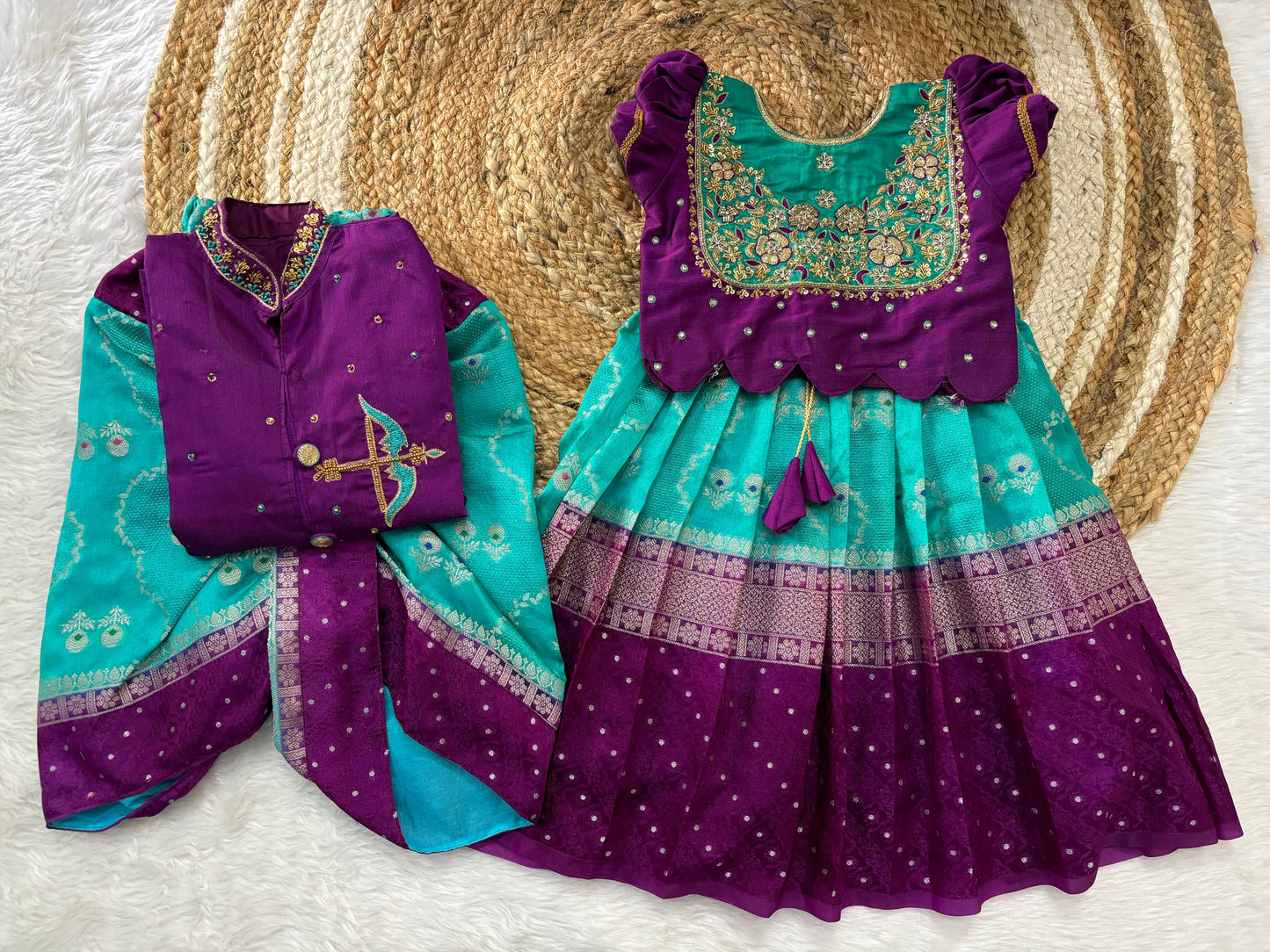 Kids ethnic wear brother and sister