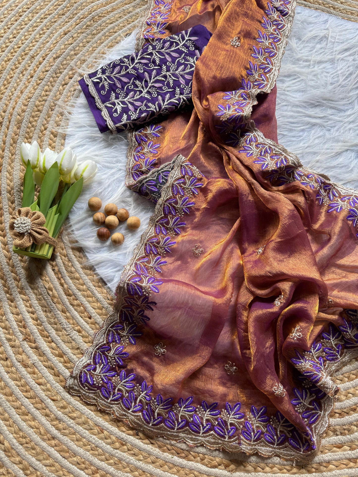 Elegant embroidery saree budget friendly