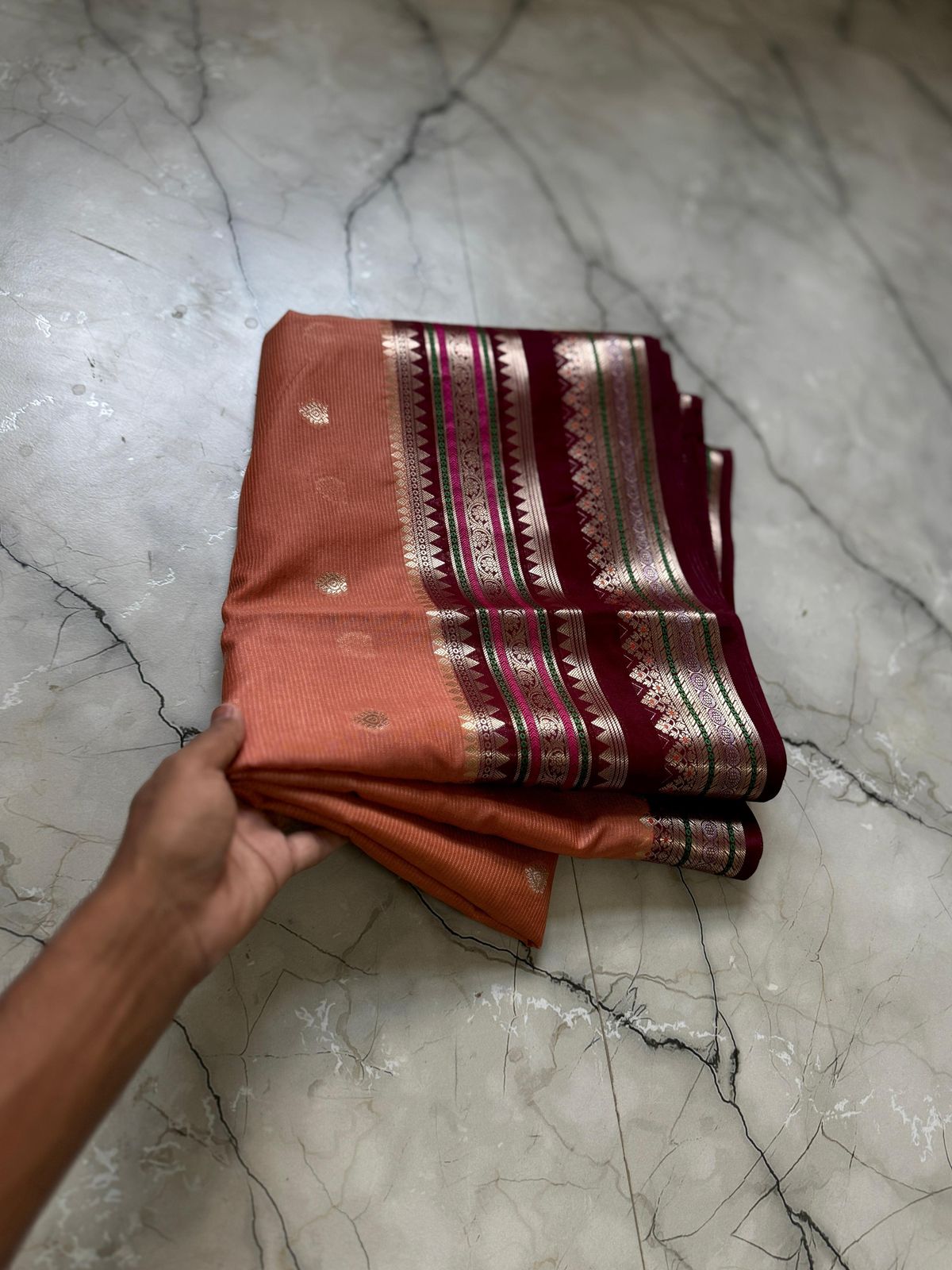 Banarasi warm silk Minadar border saree budget