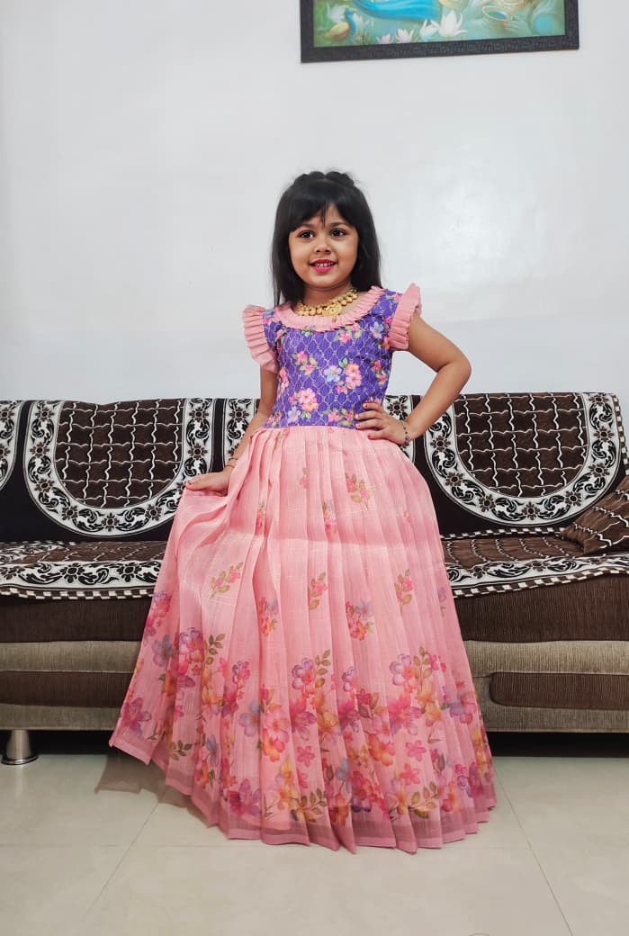 Kids gown frabic full stiched