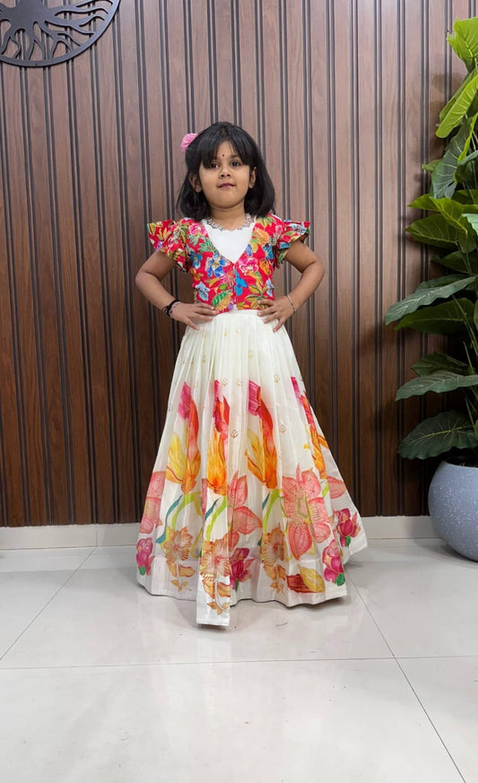 Kids position viscos silk gowns with Coat