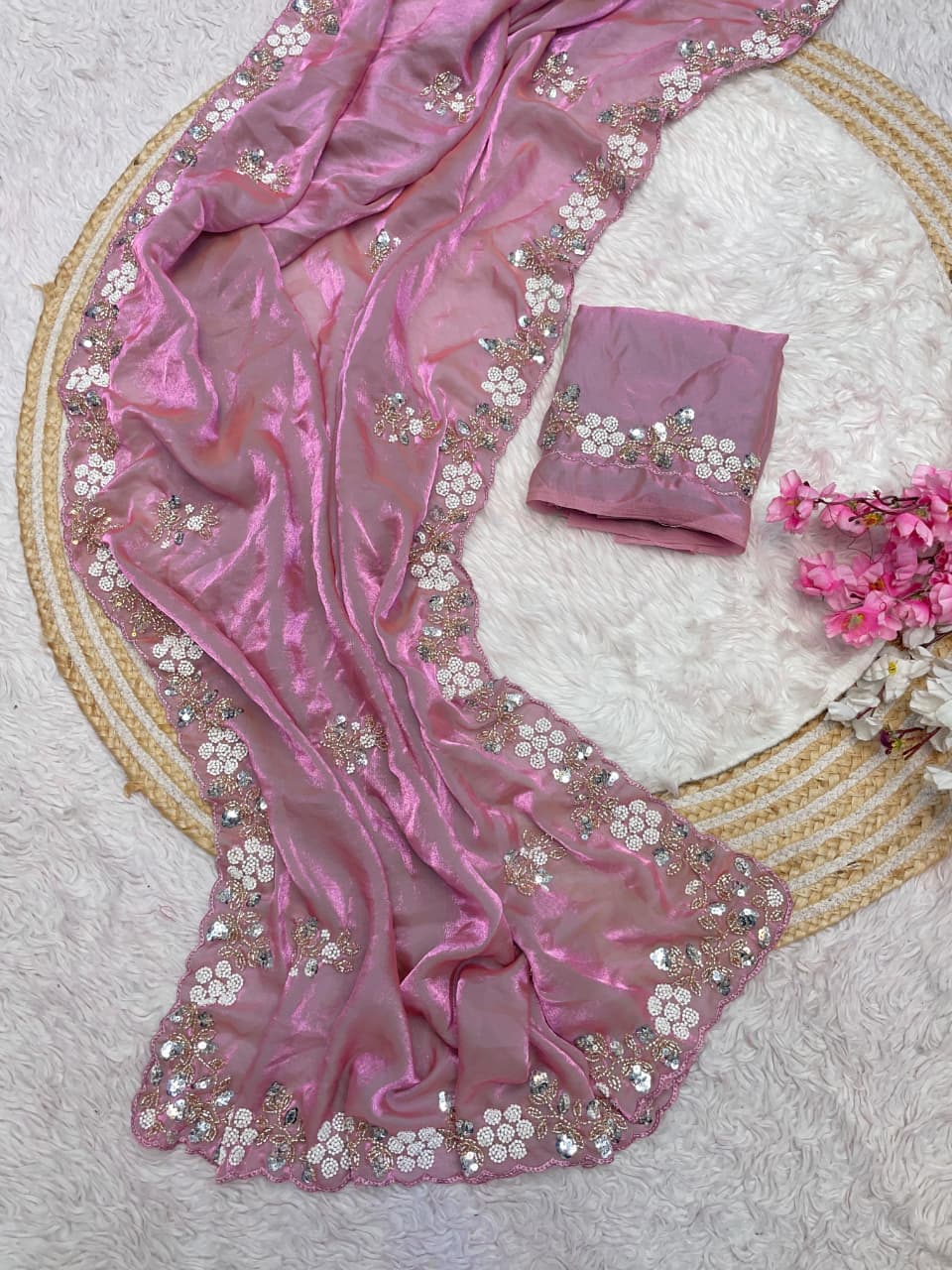 New Designer party wear satin sarees