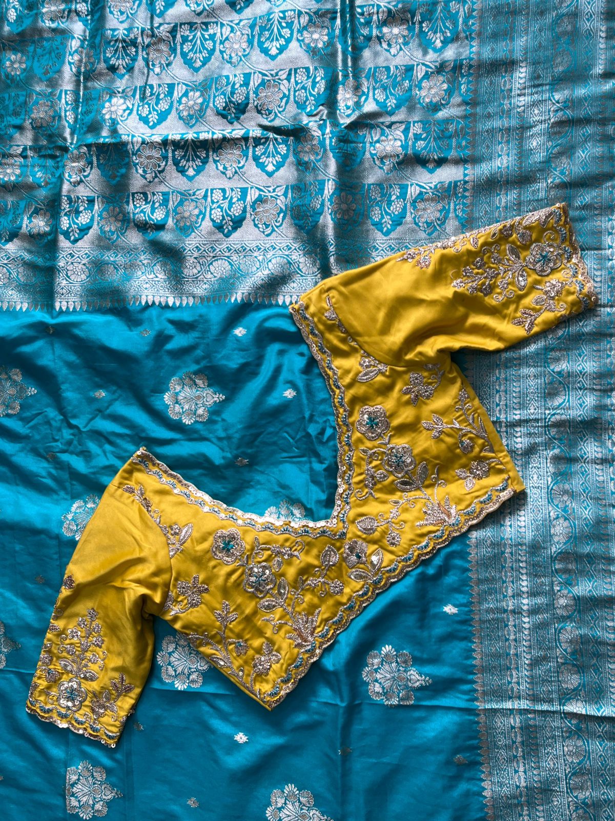 Crafted Banarasi pattu with intricate designer luxe saree with stitched Blouse