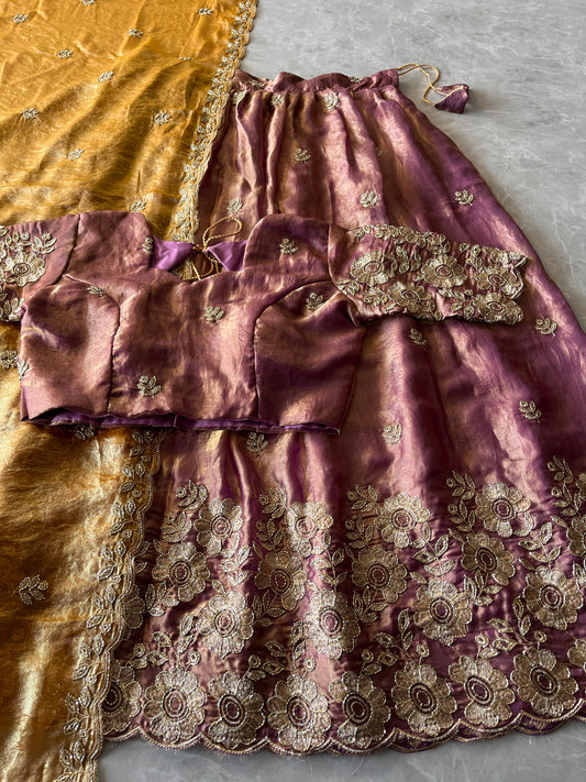 Space silk embroidery designer lehenga set