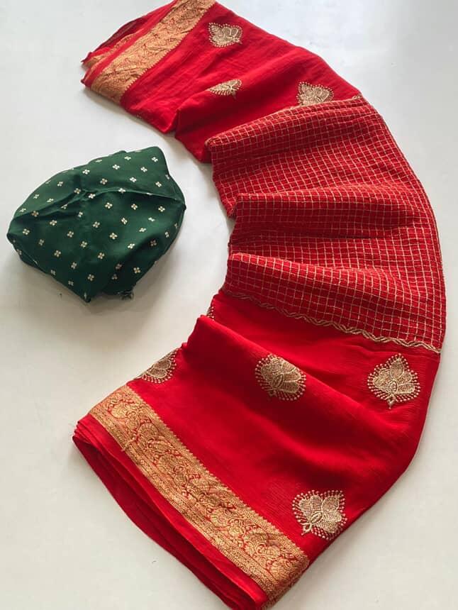 Pure Chinon Chiffon Luxe Sarees