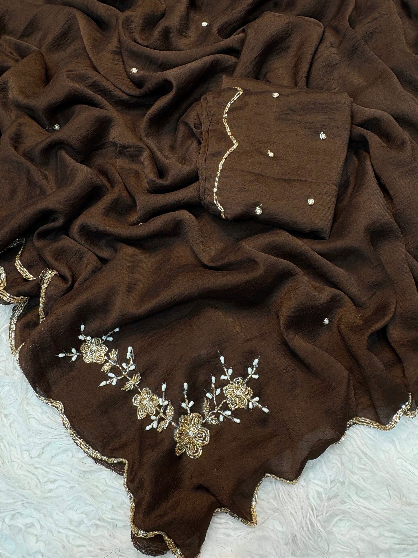 Coffee crush rangoli trending Designer saree