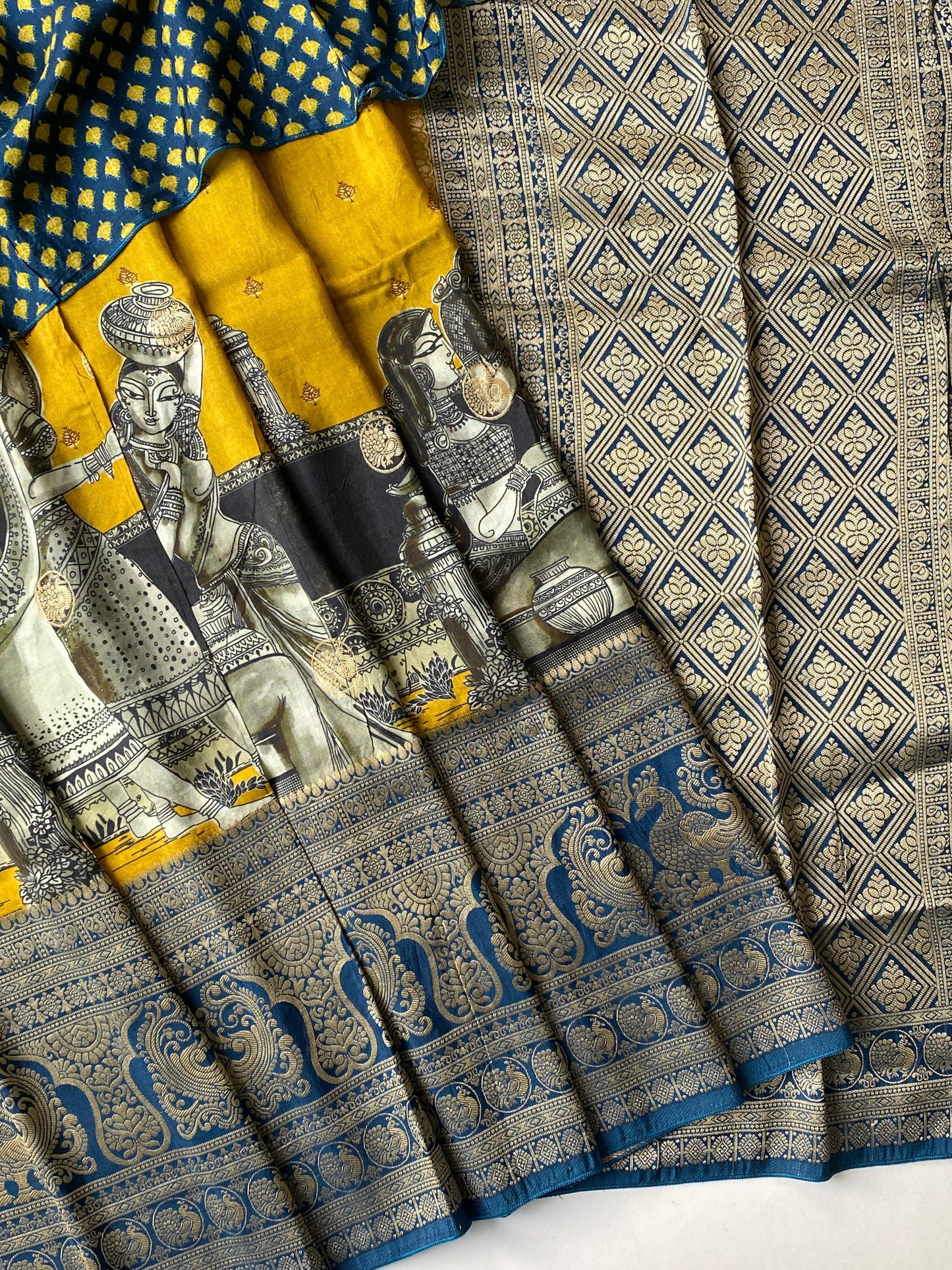 Kalmkari Bandhini fusion luxe georgette saree