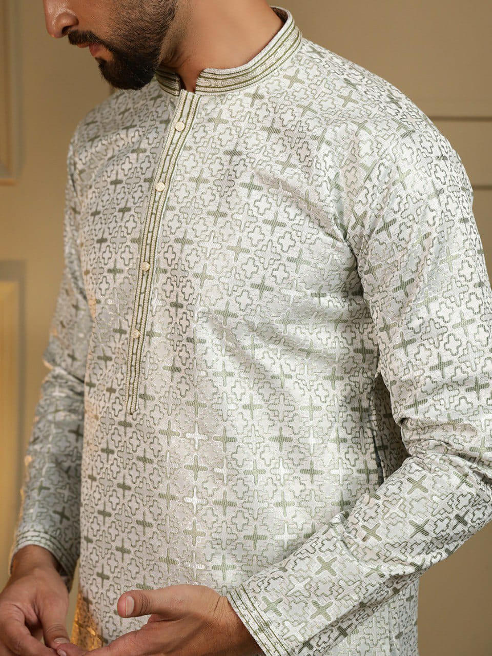 Semi Party wear gents kurta with paijama sets