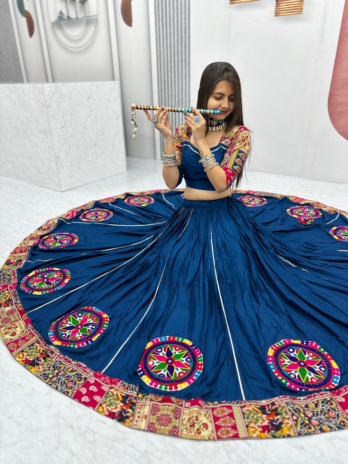 Navarathri dance lehenga Pure Cotton Dance