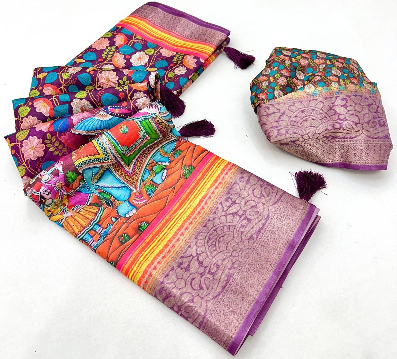 Soft digital budget dolls silk seroski saree