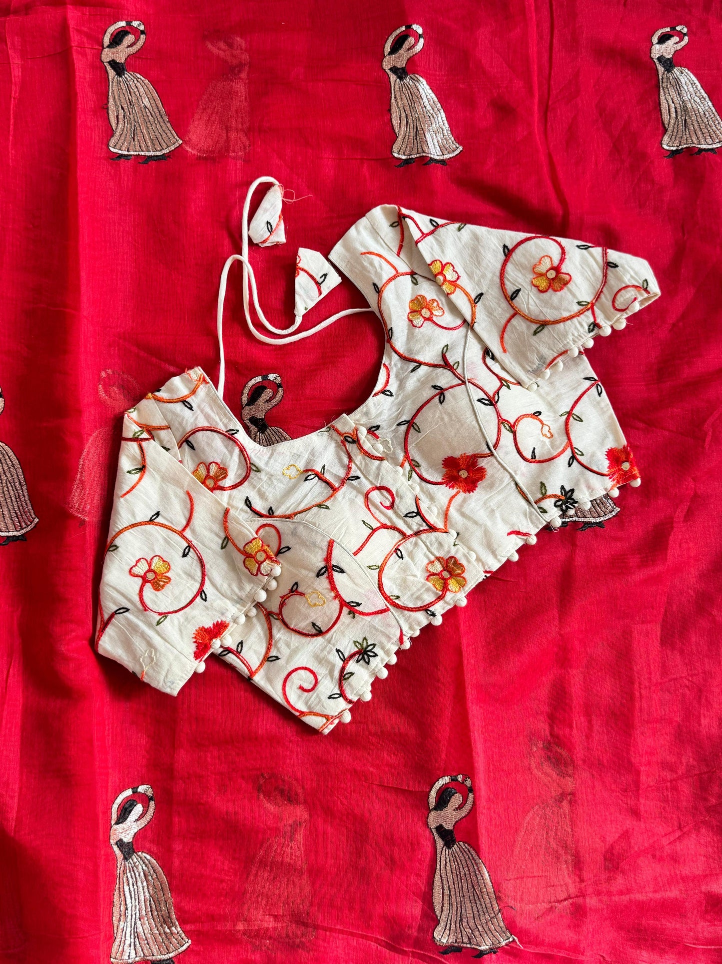 Cotton Dance saree with stitched blouse