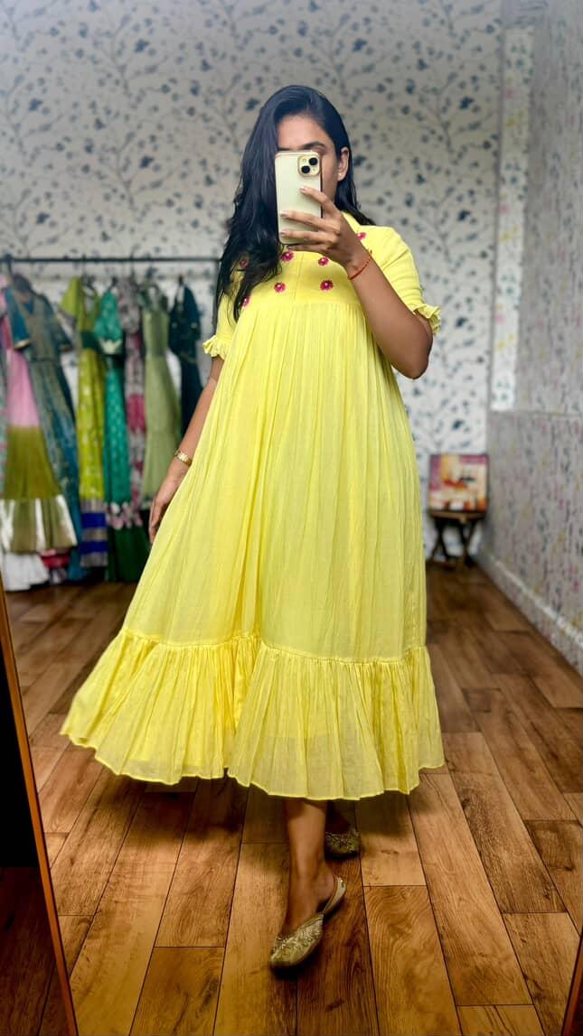 Mul Cotton Pure Embroidery Crafted pure viscose Gowns