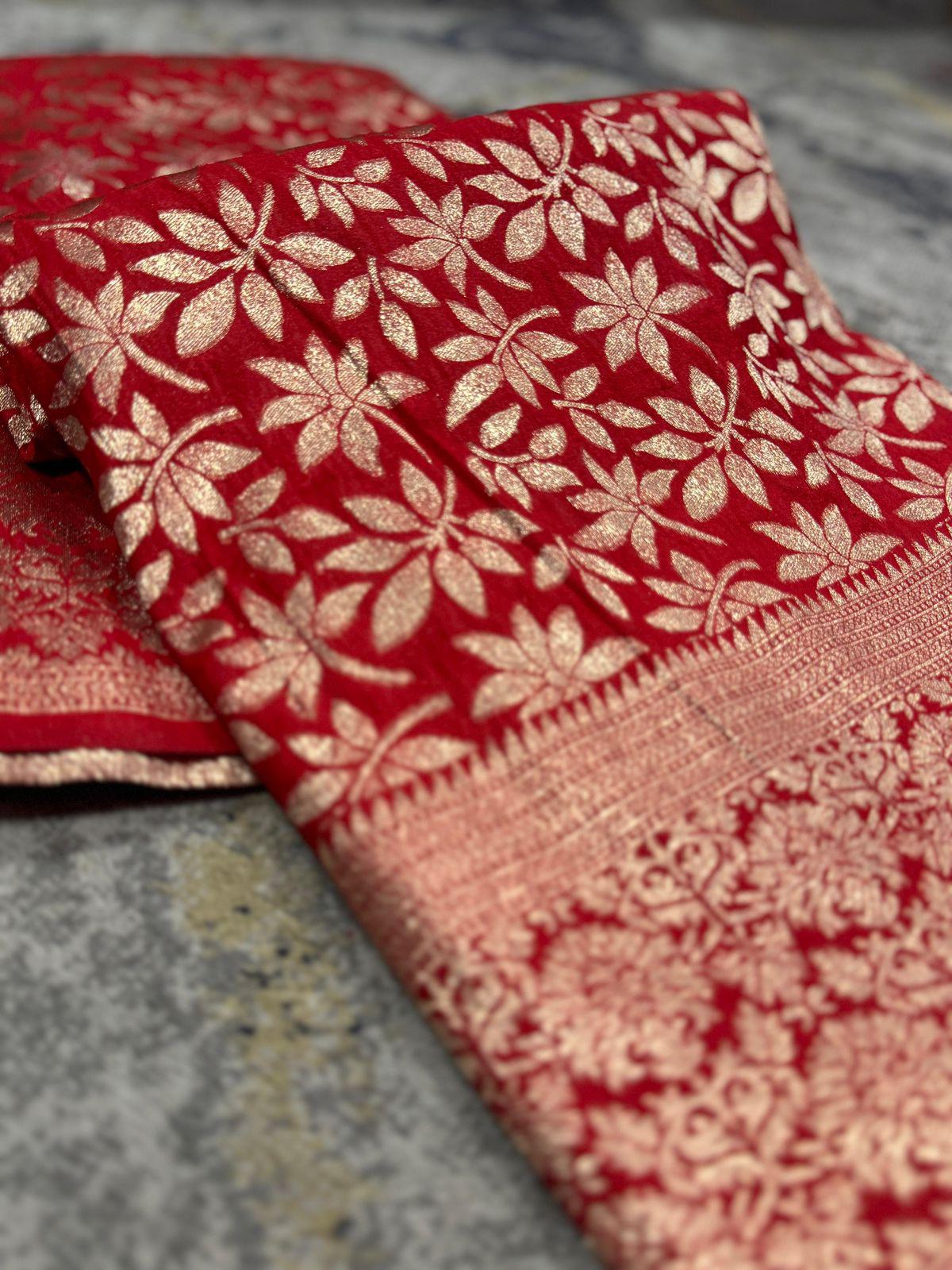 Perfect for special occasions, this stunning saree blends traditional craftsmanship with modern elegance."