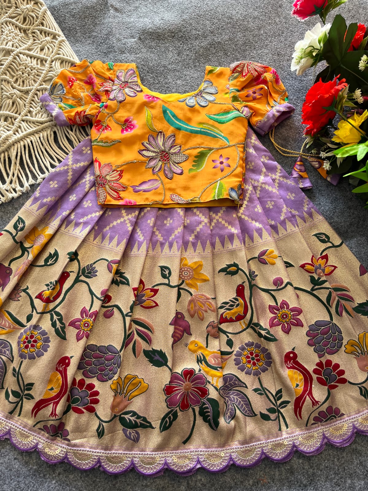 Kids Dola silk festival pavada sets