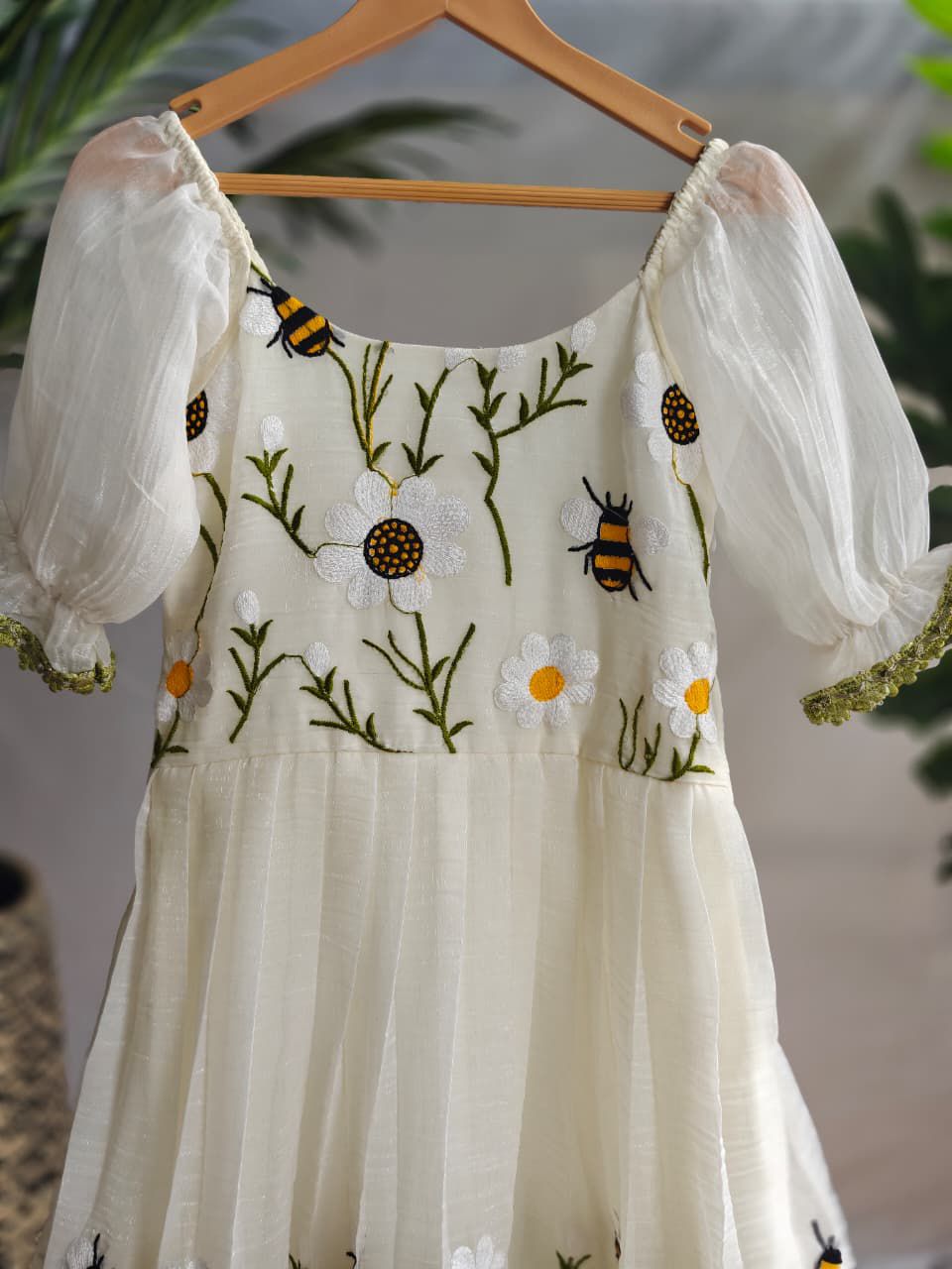 Kids beautiful Honeybee Embroidered Gowns