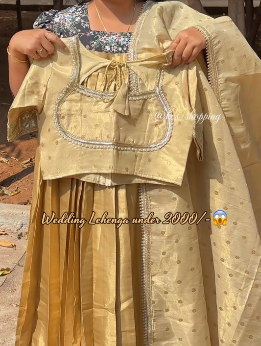 Gold wedding /festival designer lehenga set.