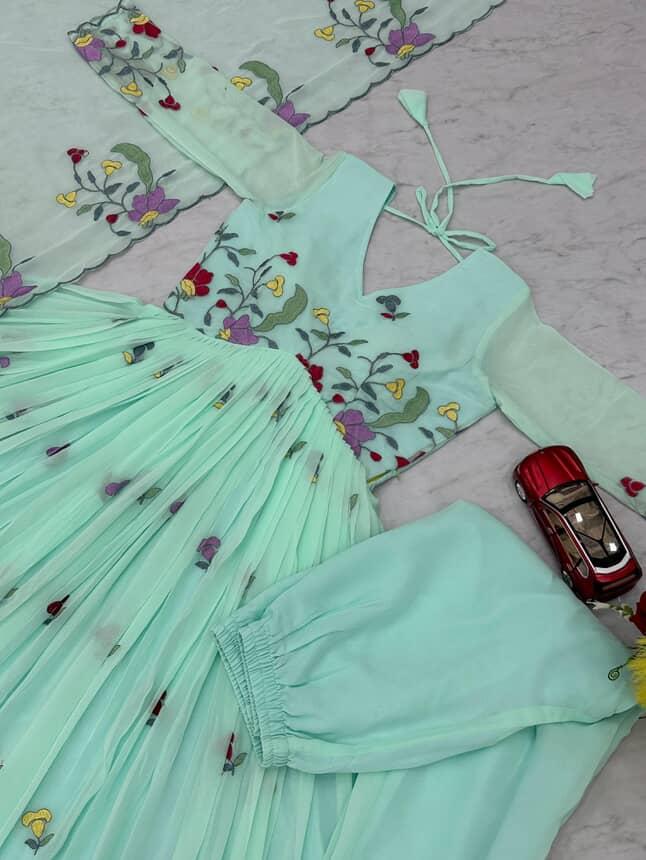 Embroidery Work Long gowns with dupattas