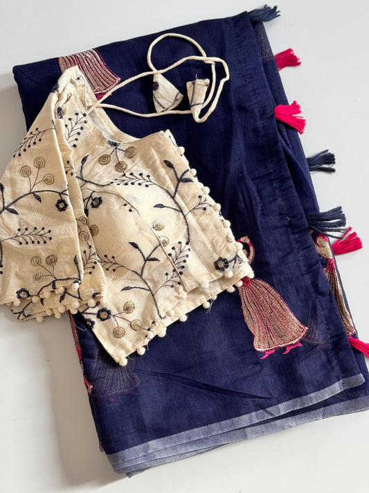 Cotton Dance saree with stitched blouse