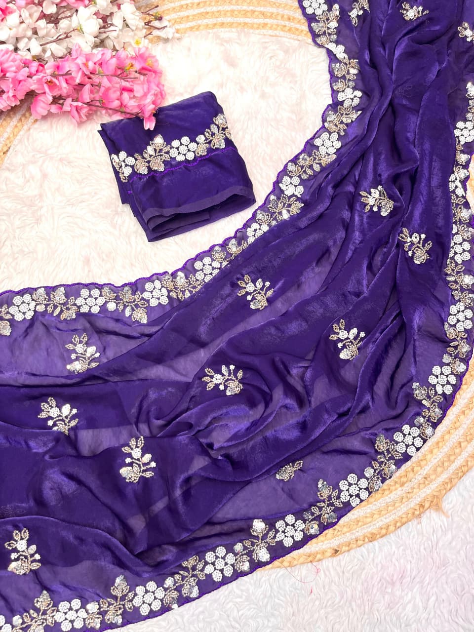 New Designer party wear satin sarees