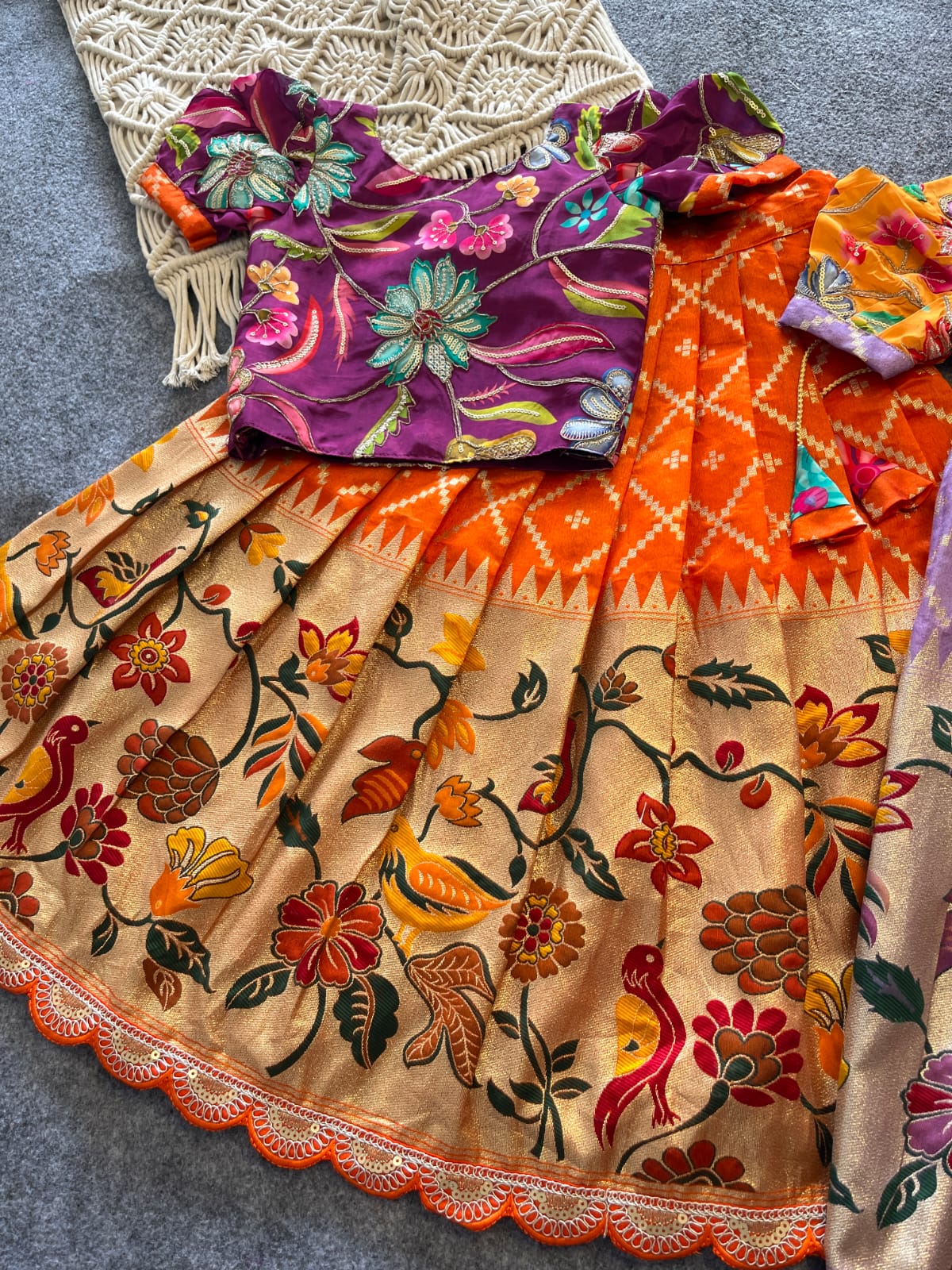 Kids Dola silk festival pavada sets