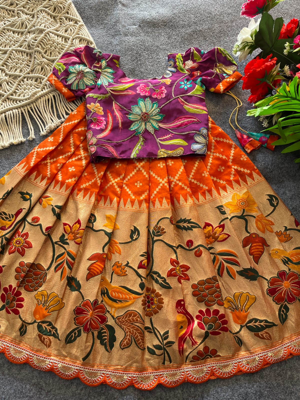 Kids Dola silk festival pavada sets