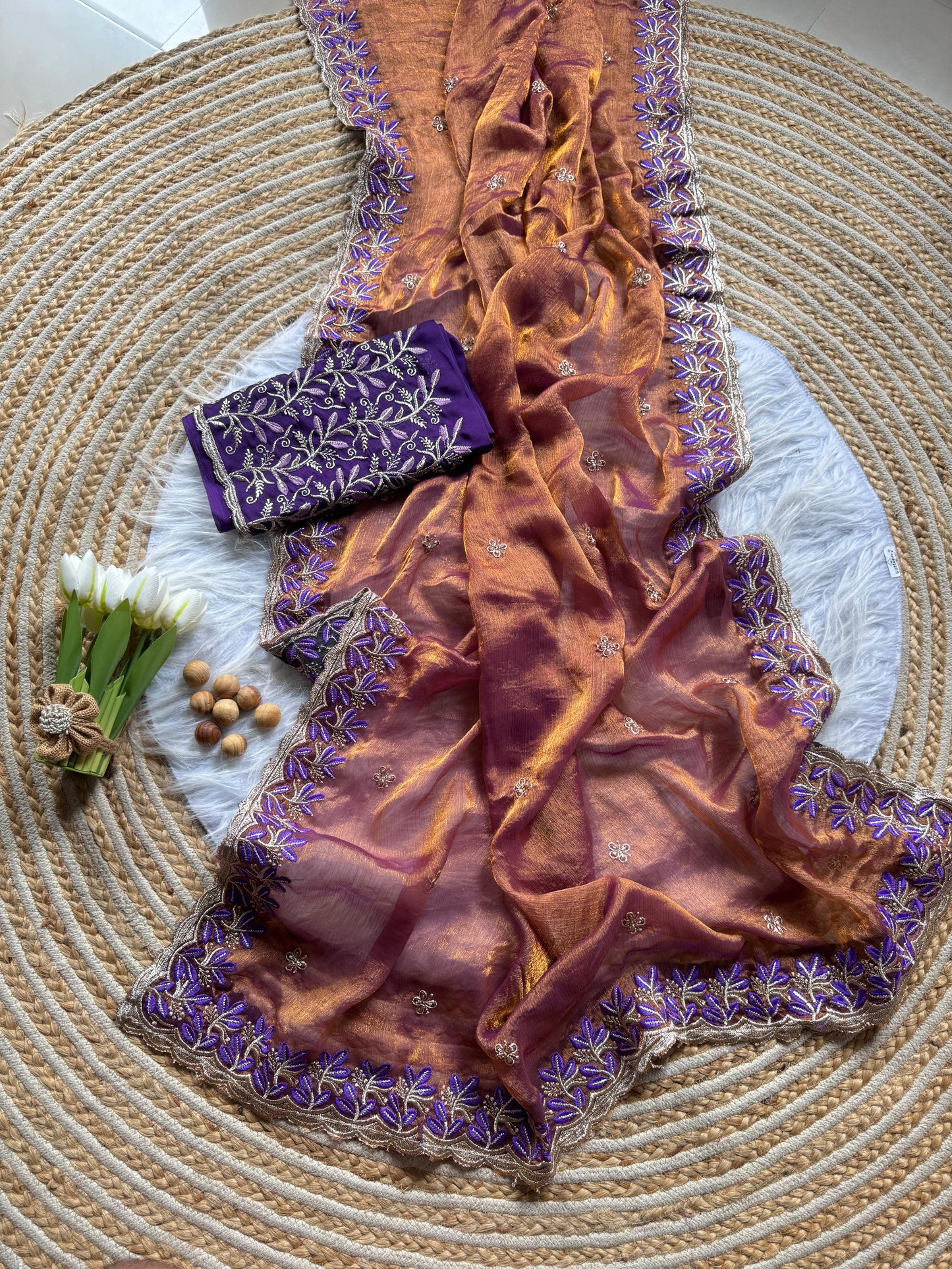 Elegant embroidery saree budget friendly