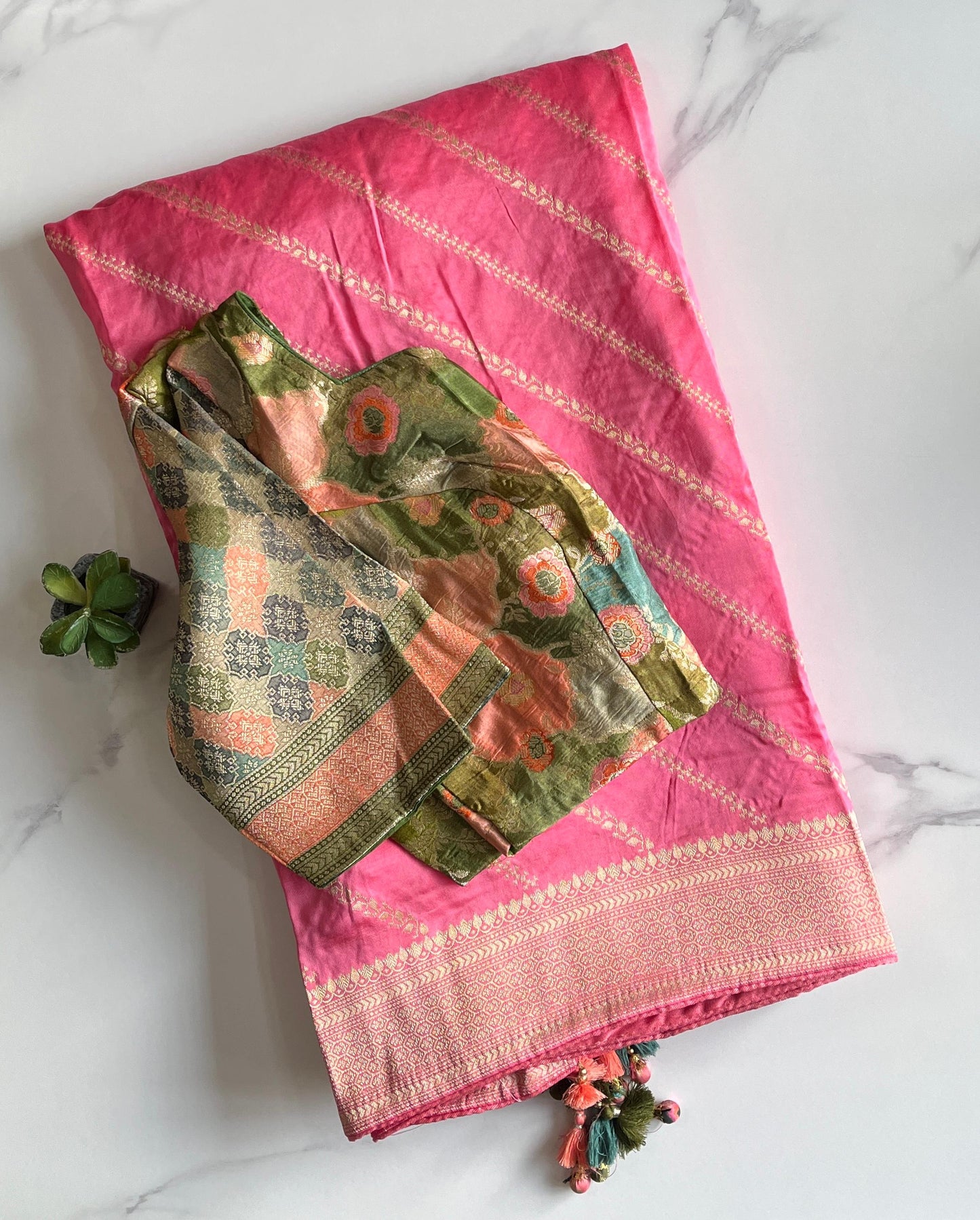 Banarasi Pattu luxe saree with stitched Blouse