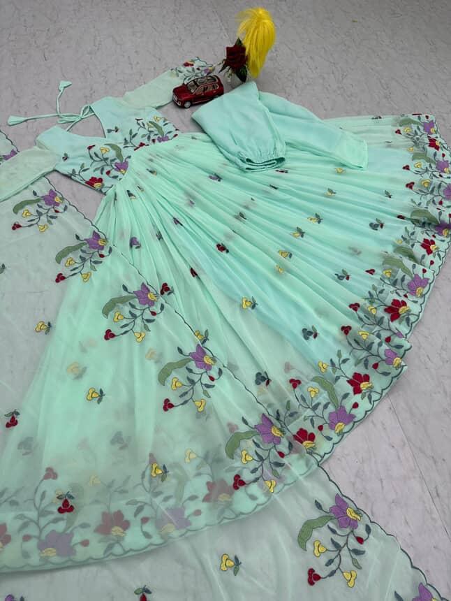 Embroidery Work Long gowns with dupattas