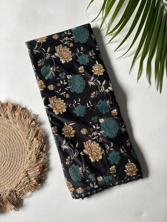 Fancy Desginer Black Cocktail Trendy Saree