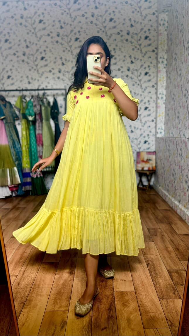 Mul Cotton Pure Embroidery Crafted pure viscose Gowns