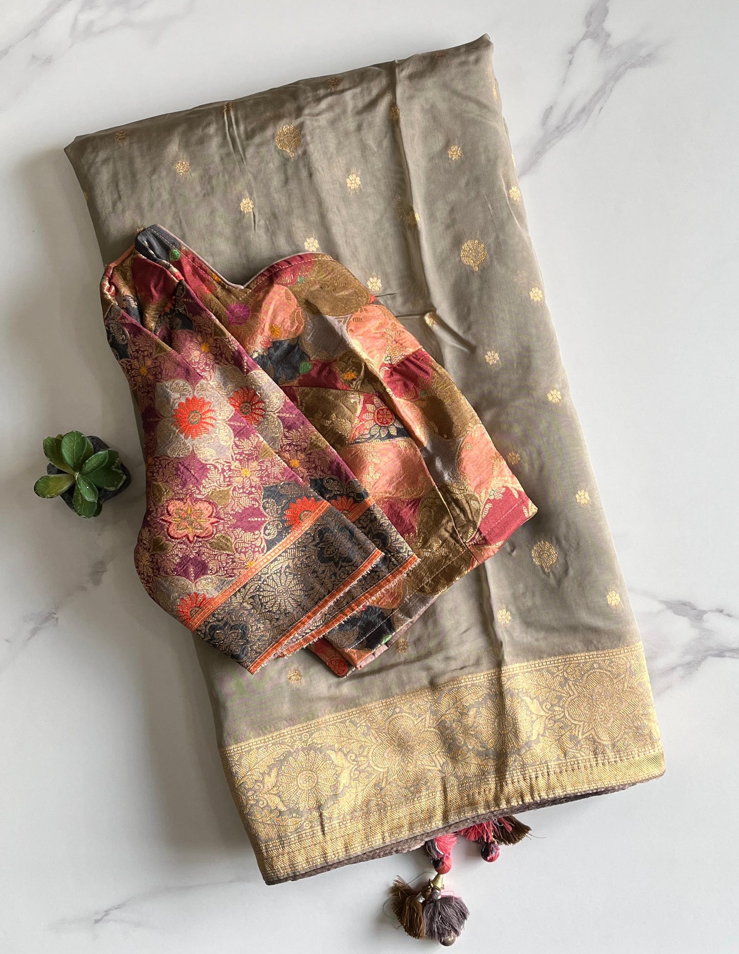 Banarasi Pattu luxe saree with stitched Blouse